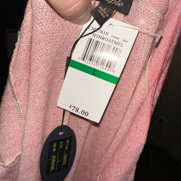 Cupio whimsical pink lightweight drape front L coastal cowgirl cardigan - Picture 4 of 4